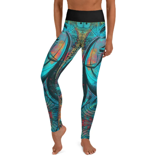 African Tribal Women’s Legging - African Printed Yoga Leggings - Allover Print Unique Original artwork leggings