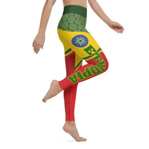 Ethiopia Flag Legging - Yoga Leggings - African Queen Leggings - Bright Graphic - Activewear Athletic Sport Leggings