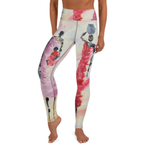African Women’s Leggings - Bright Graphic Designer Leggings- Unique Art Fitness Leggings