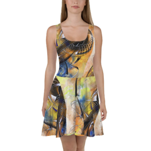 Zeze Abstract Skater Dress / African Art