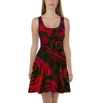 Sleeveless Rose Print Skater Dress - Wearable Women’s Summer Dress - Floral Stylish Fine Art Dress