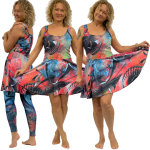 Abstract Romantic Women’s Skater Dress - Summer Sleeveless Rose Dress - Stylish Wearable Art Dress